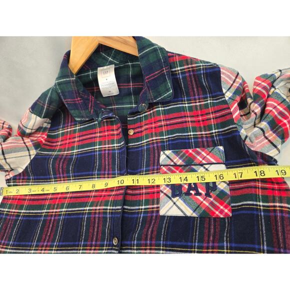 Gap Pendleton Christmas Nightshirt Plaid Womens XS Button Down Front Logo - Picture 6 of 7